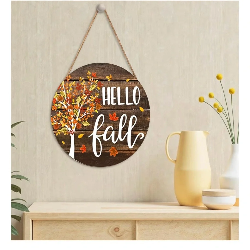 Autumn Leaves Wall Decor Sign